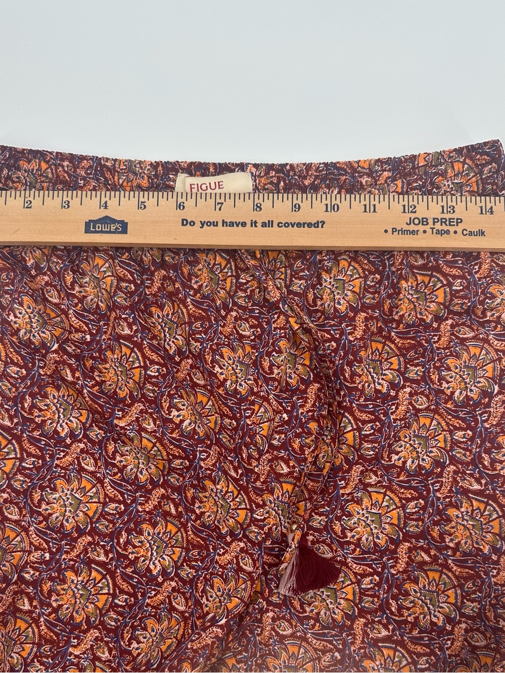 Figue Women's Boho Wide Leg Pants Size Small Tassel Drawstring Paisley India1285 - Picture 5 of 7